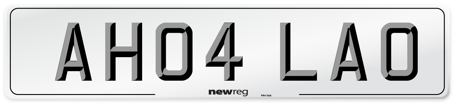 AH04 LAO Number Plate from New Reg